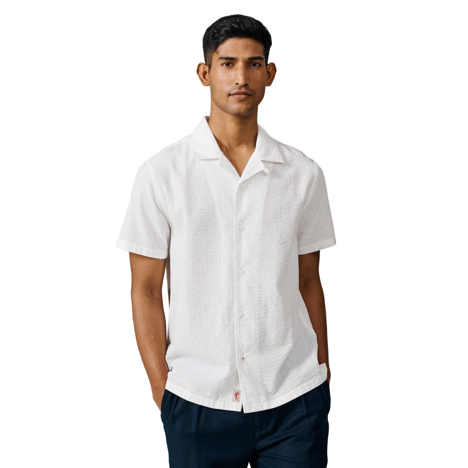 Aubin Brambling Seersucker Short Sleeved Shirt